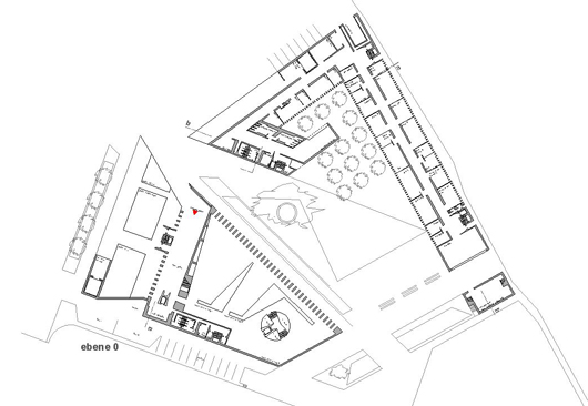 archaeological center mainz competition, ground floor plan