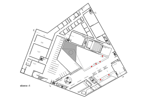 archaeological center mainz competition, basement plan